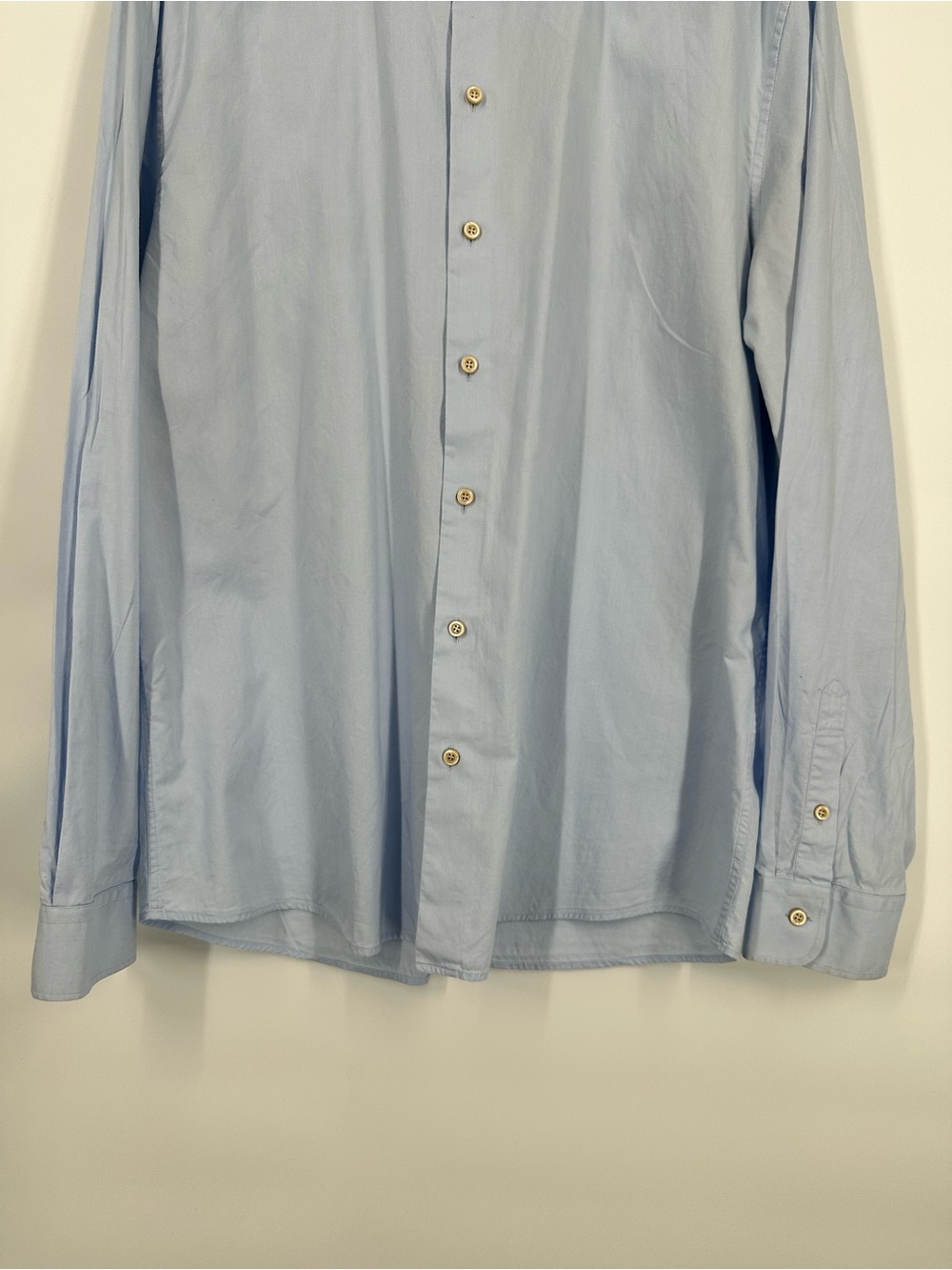GUCCI French Cuff Vintage Pointed Collar Uniform Staff Dress Shirt Light Blue - Picture 7 of 12
